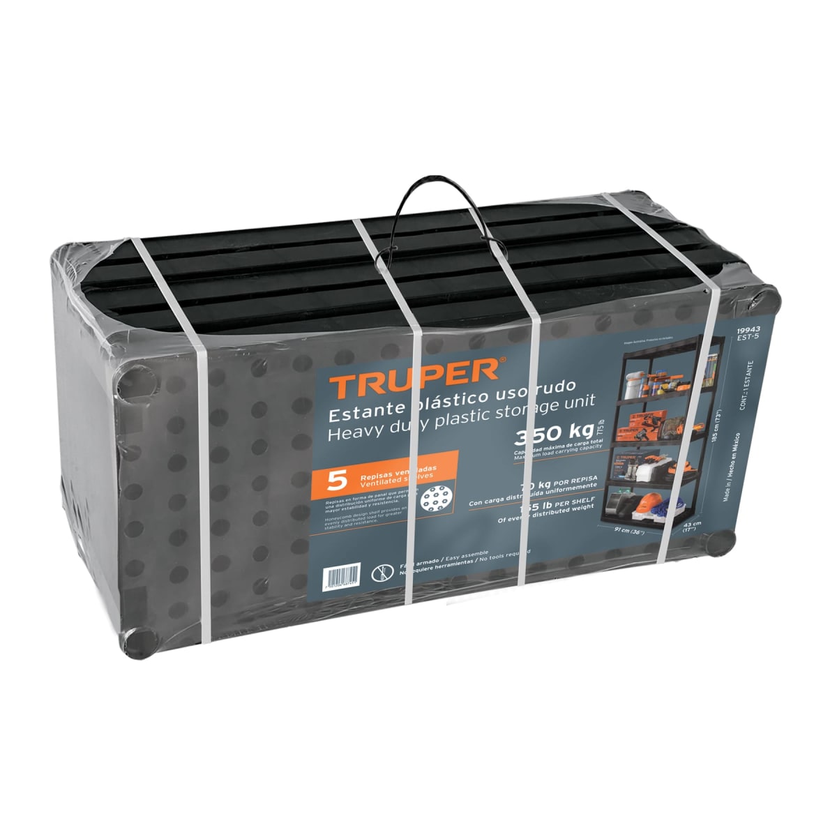 Kit Estante 5 Repisas Truper + Organizador 18 Compartimentos Pretul6