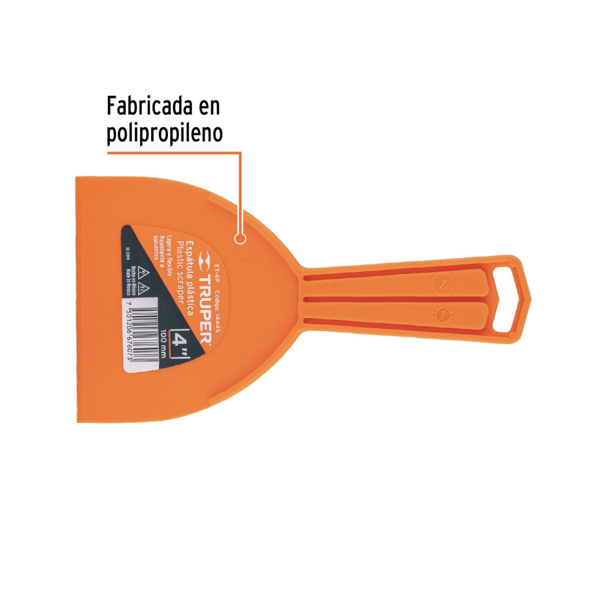 Espátula plástica de 4''. truper2