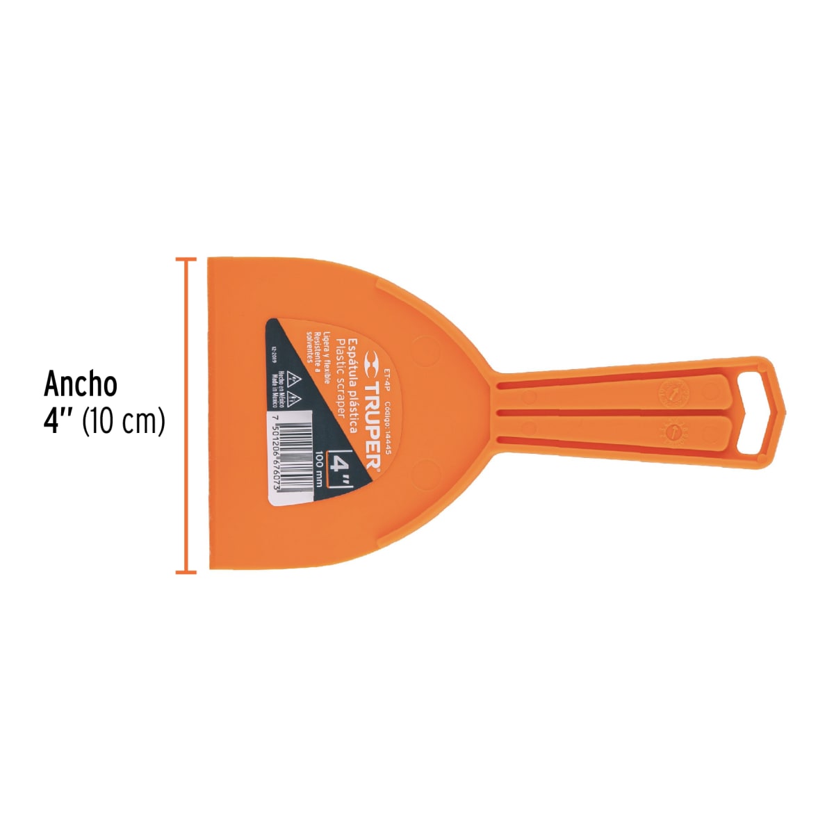 Espátula plástica de 4''. truper3
