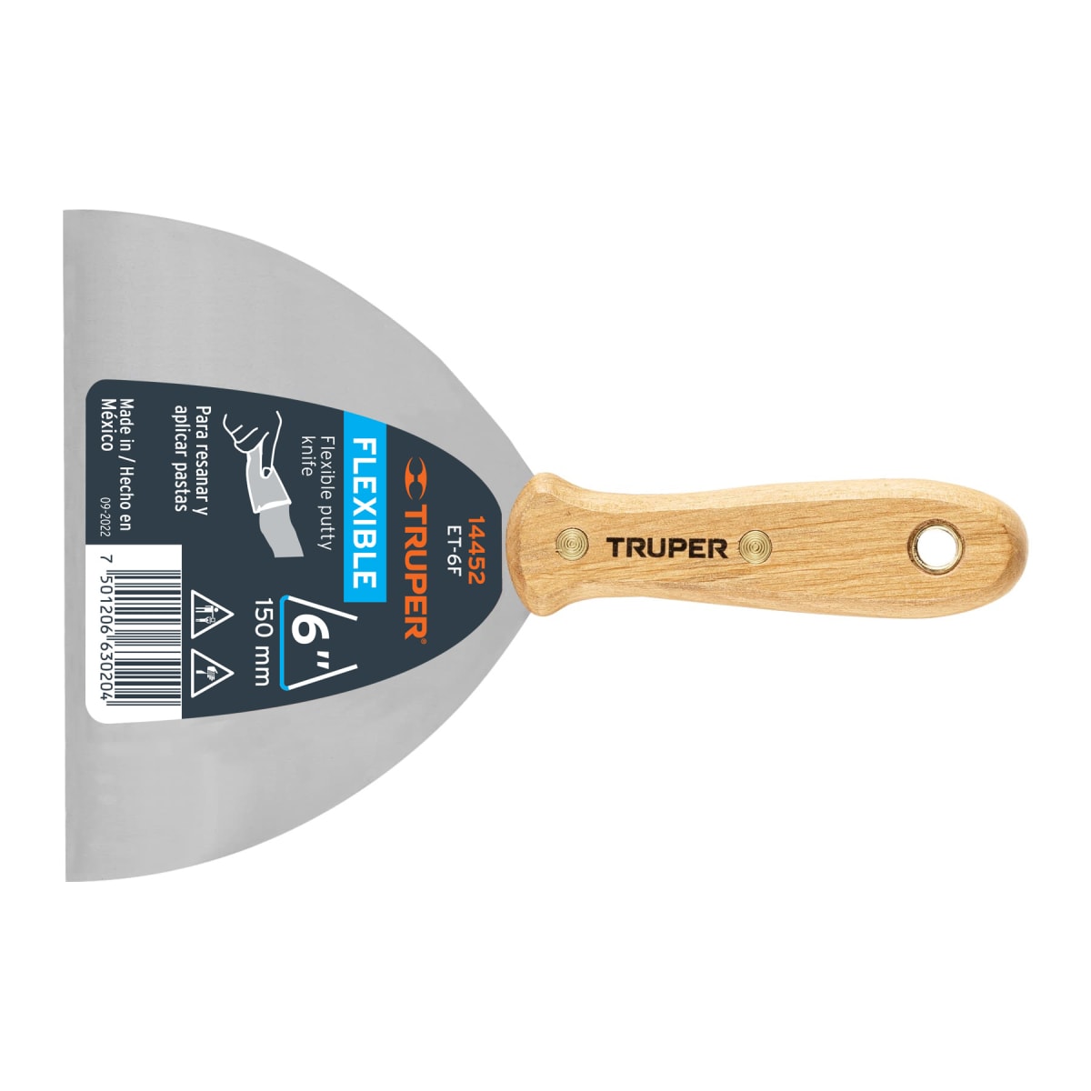 Espátula flexible 6'' con mango de madera Truper1