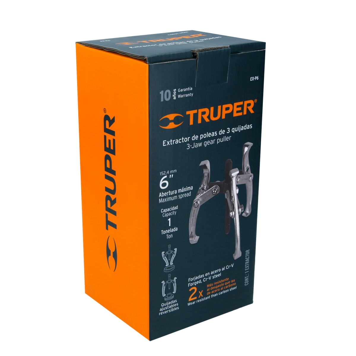 Extractor de poleas. 3 patas. 6''. truper4