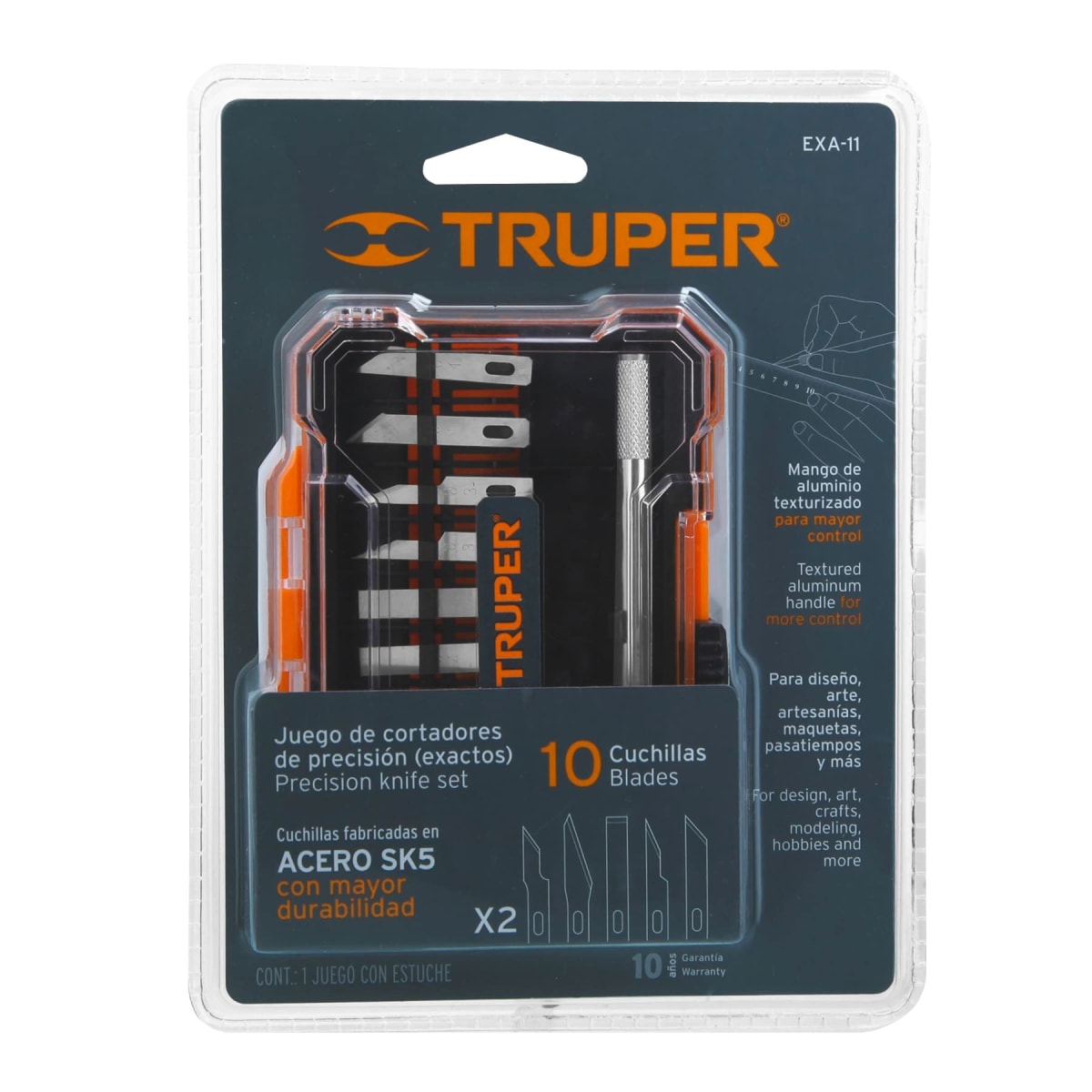 Juego de cuchillas con 11 piezas en estuche Truper1