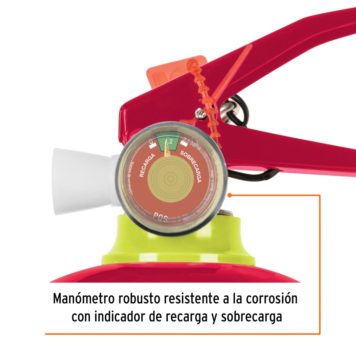 Extintor portátil recargable 1 Kg polvo tipo ABC Truper2