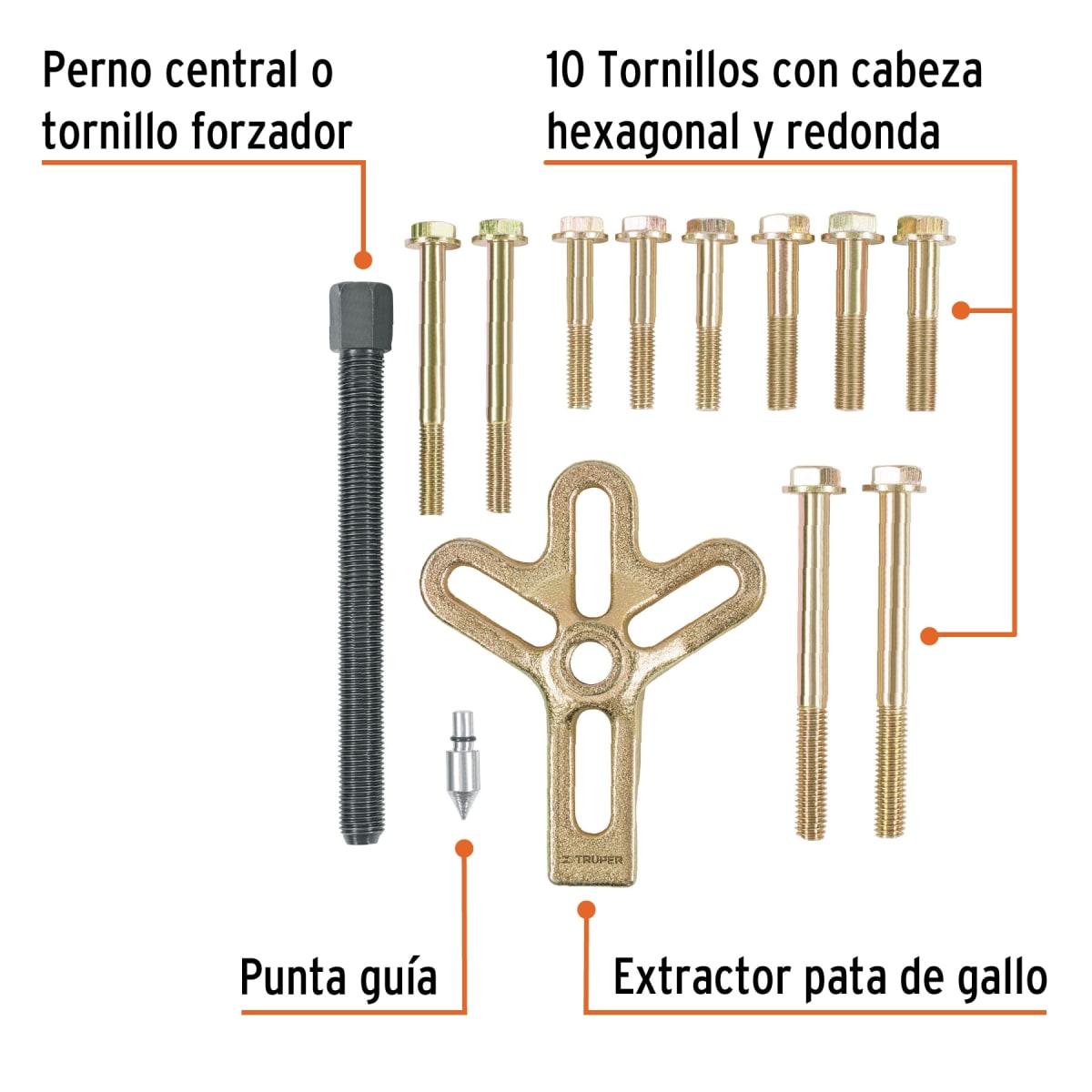 Extractor pata de gallo, 13 piezas, Truper2