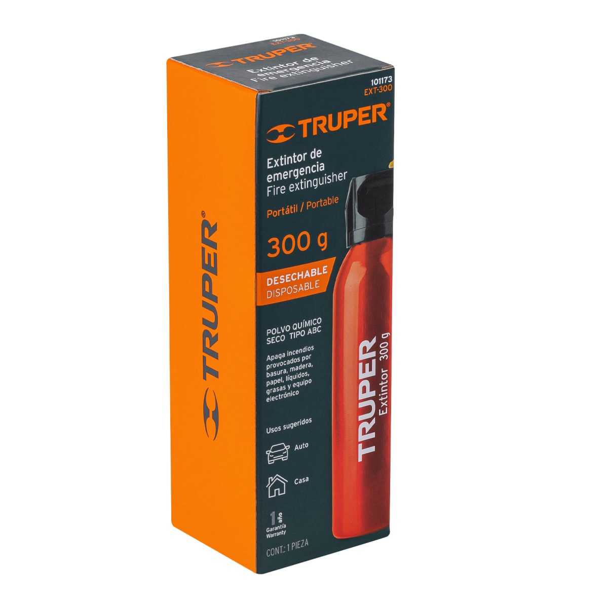 extintor portatil desechable 300 g polvo tipo ABC4