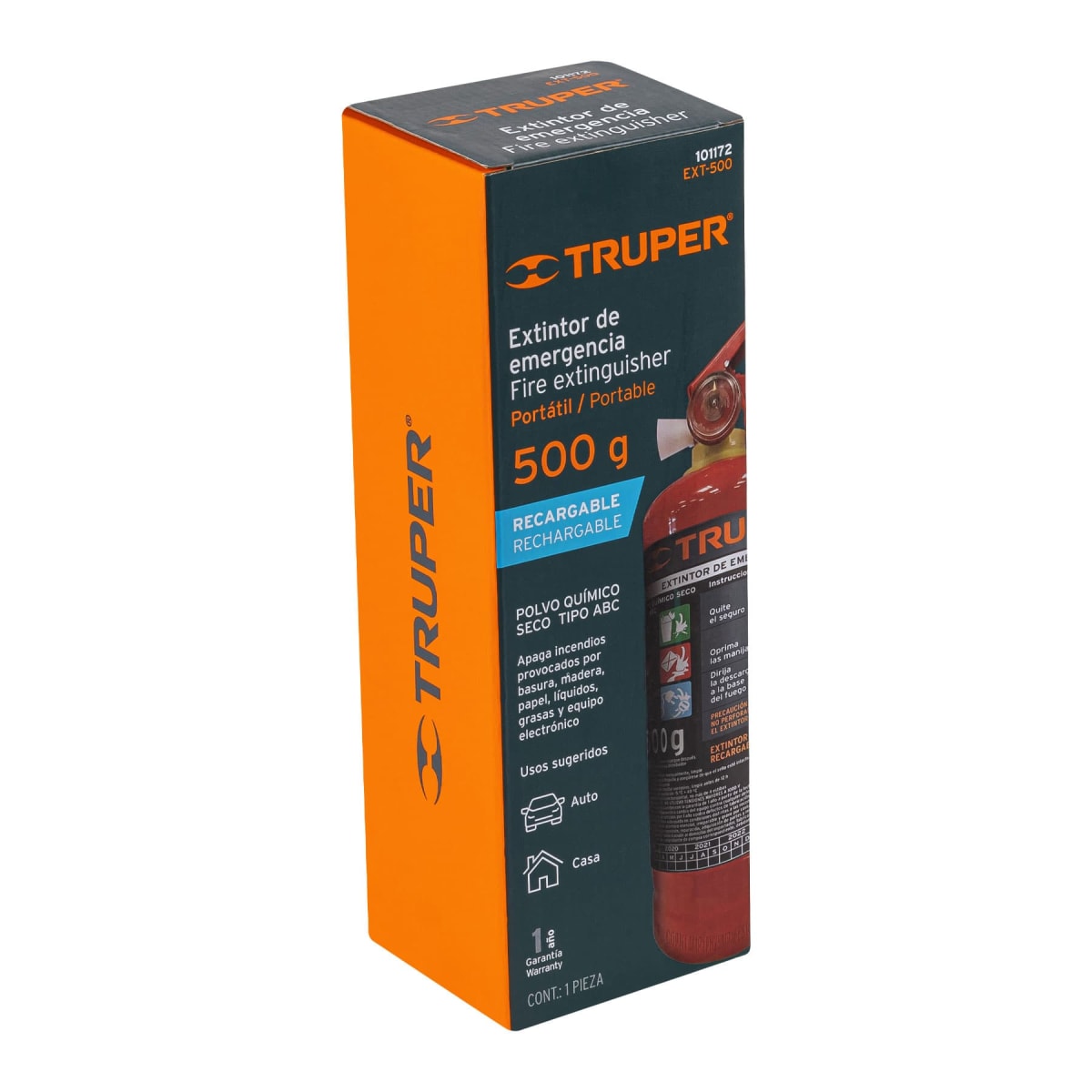 Extintor Portátil Recargable 0.5 Kg Tipo ABC Truper5