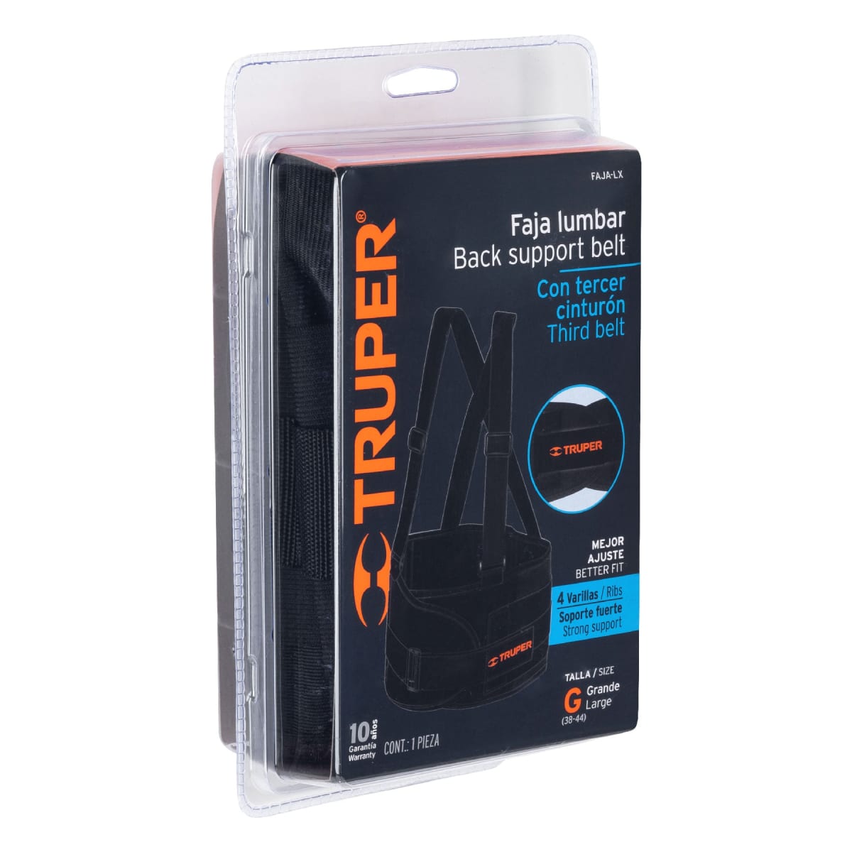 Faja lumbar con tercer cinturón talla L Truper4