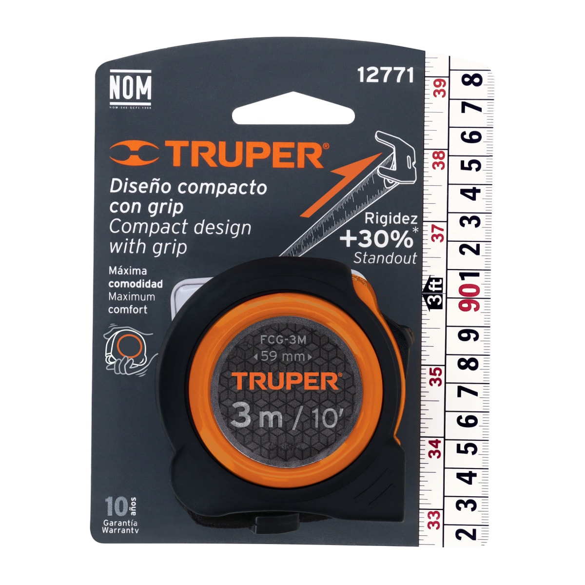 Wincha compacta contra impactos 3 m cinta 16 mm Truper5