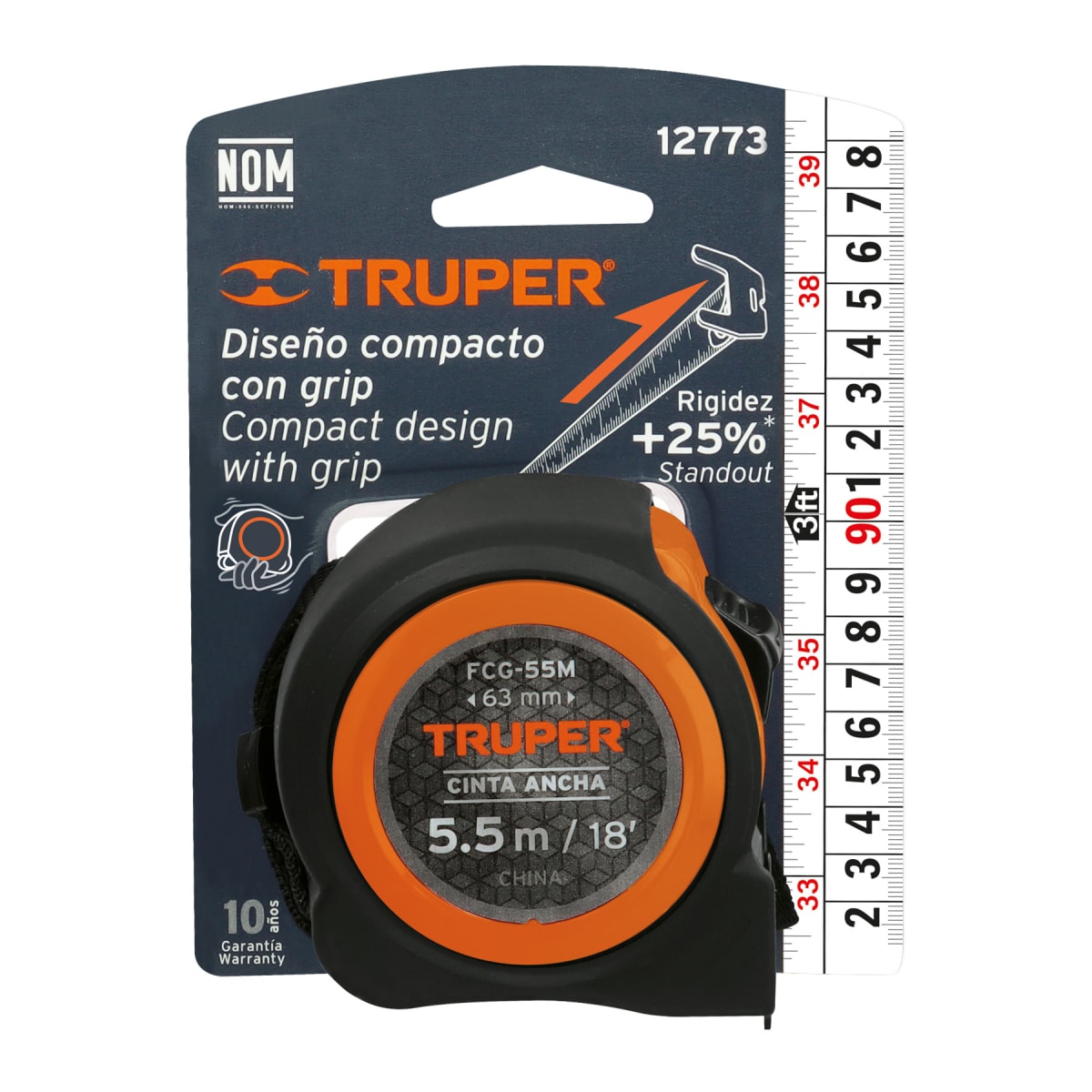 Wincha compacta contra impactos 5.5 m cinta 25 mm, Truper5