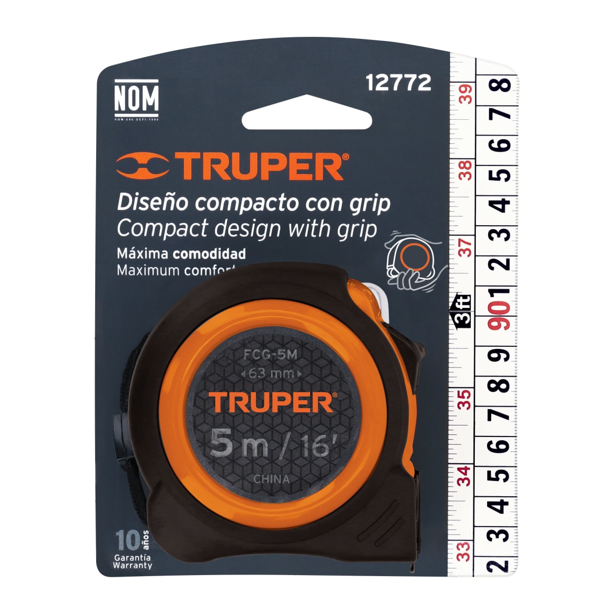 Wincha compacta contra impactos 5 m cinta 19 mm Truper5
