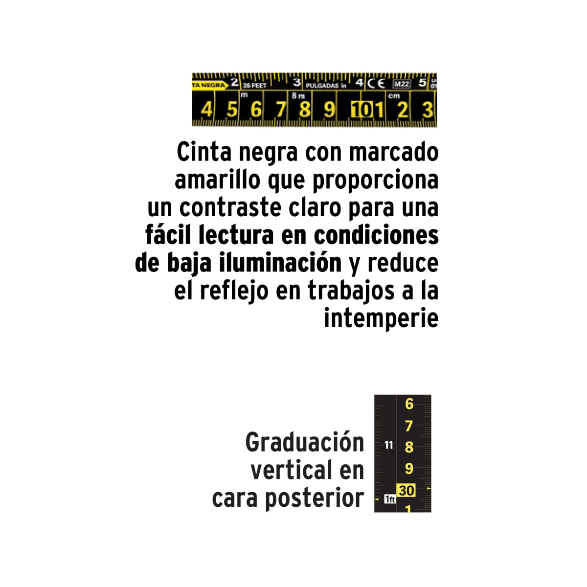 Wincha cinta negra 10 m cinta 32 mm Truper4