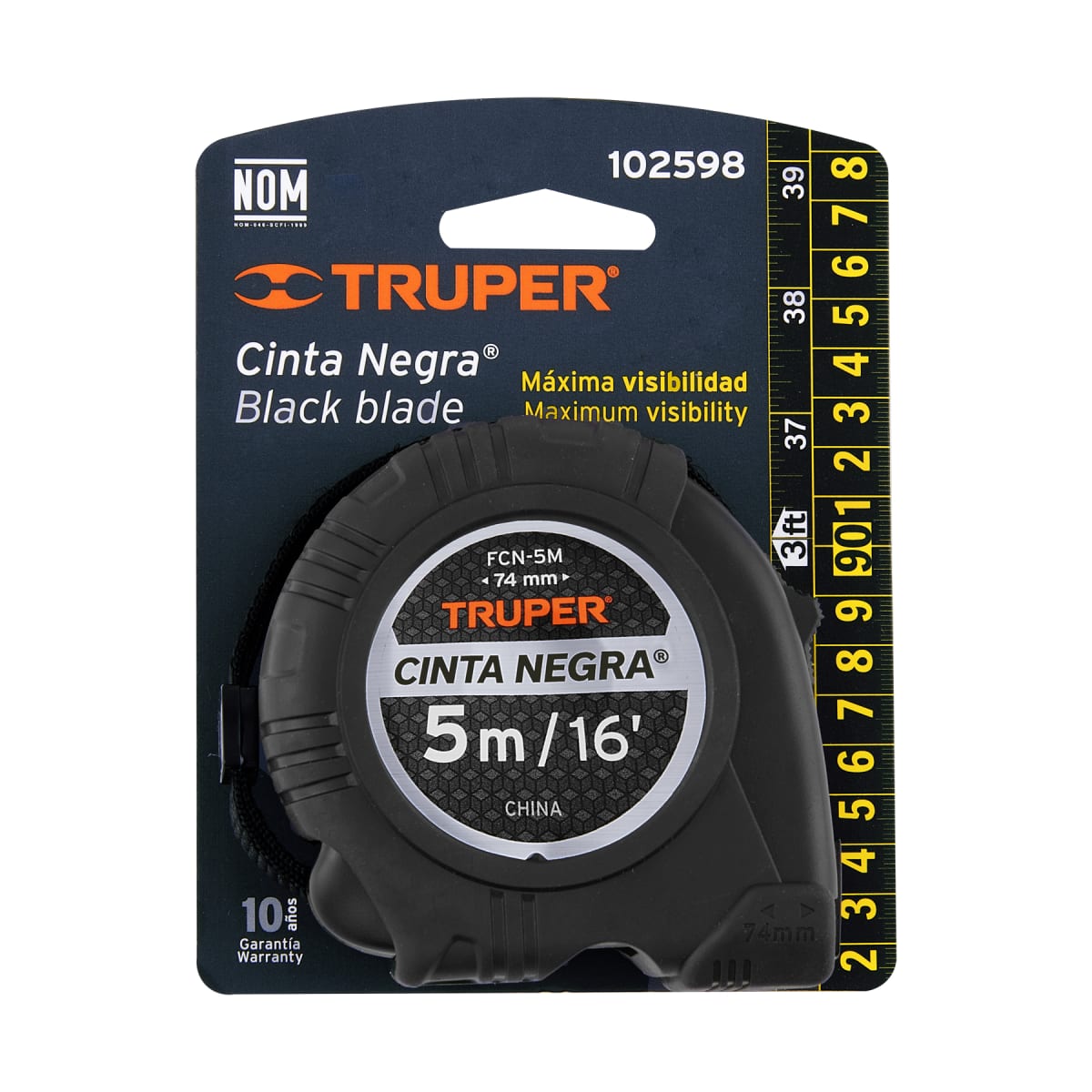 Wincha cinta negra 5 m cinta 19 mm Truper5