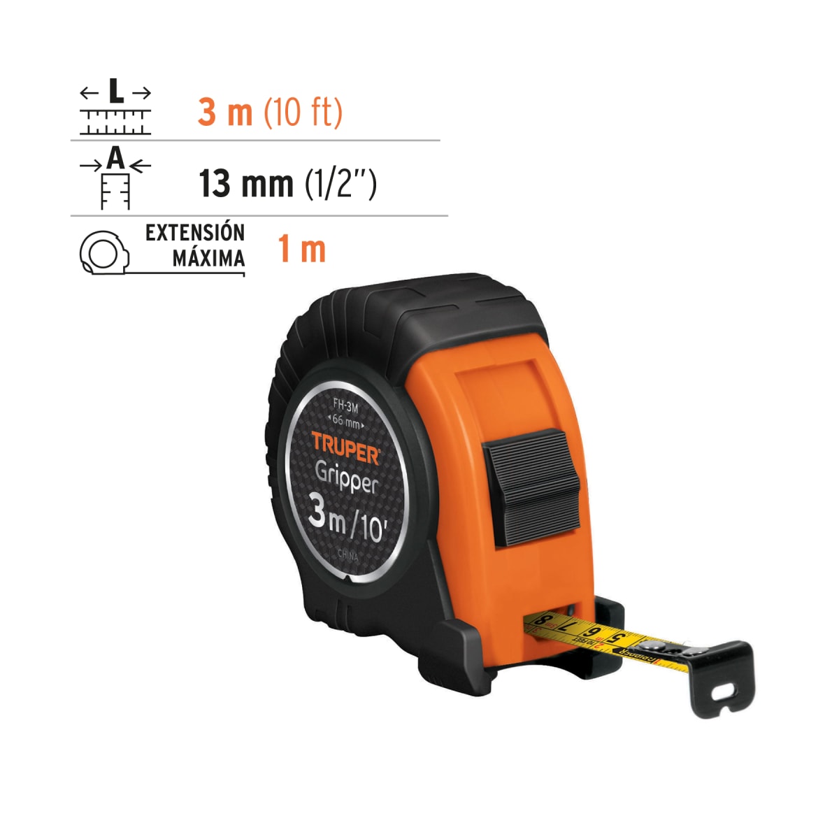 Wincha Gripper contra impactos de 3 m Truper3