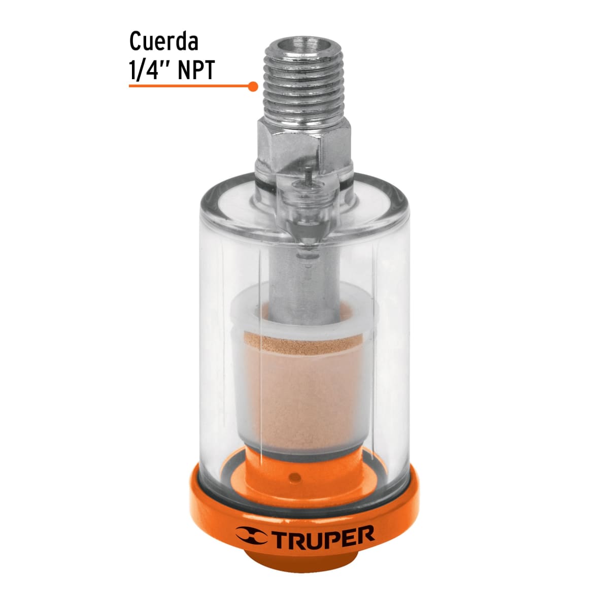 Filtro separador de agua y aceite cuerda 14 NPT Truper2