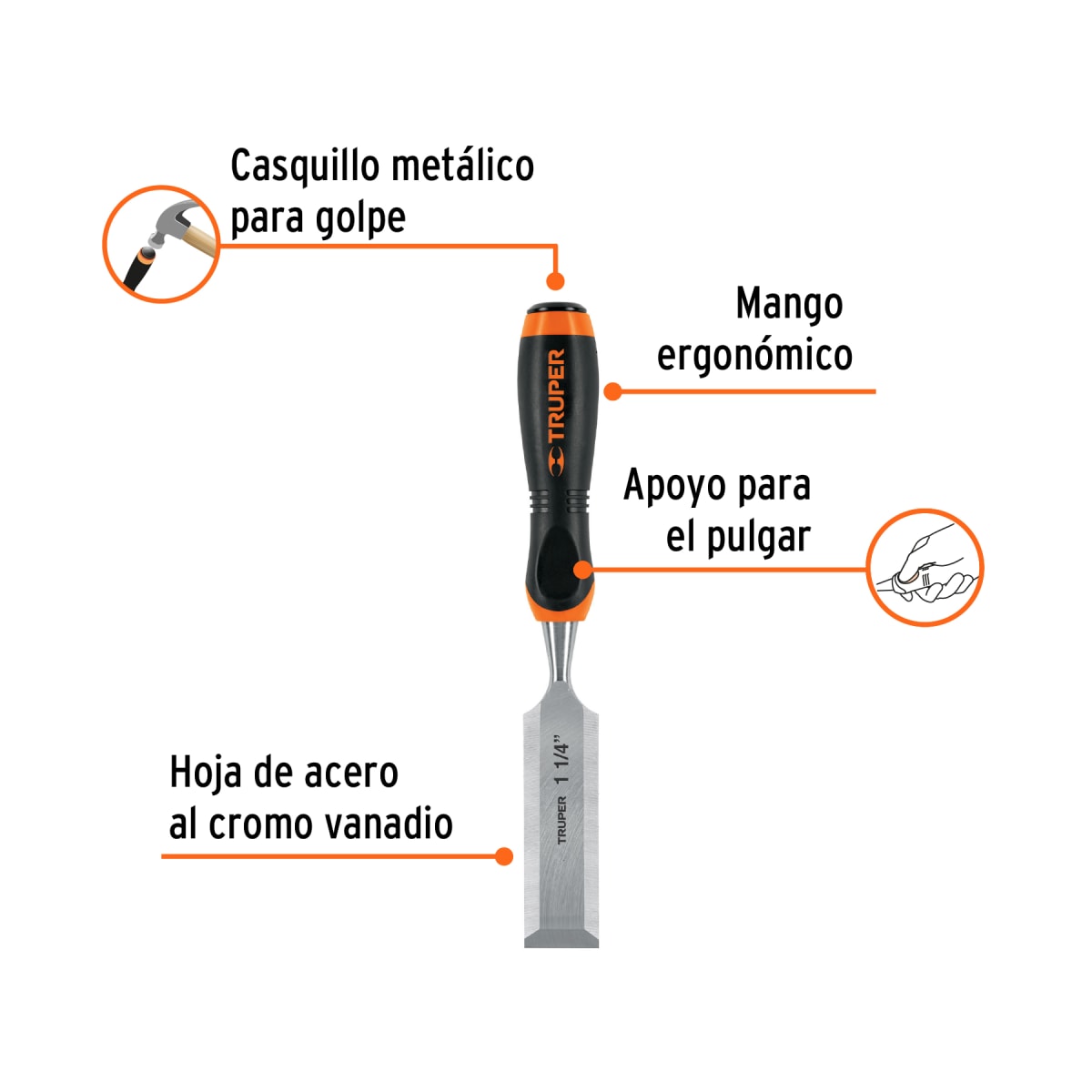 Formón 1-1/4'' mango comfort grip Truper5