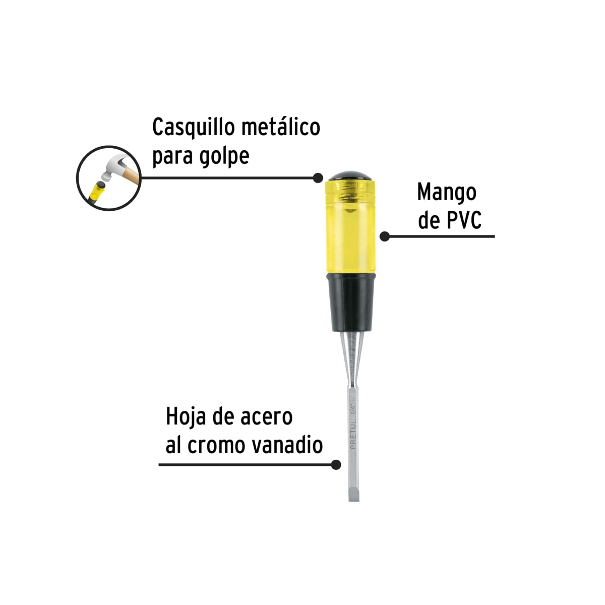 Formón 1/4'' Pretul2