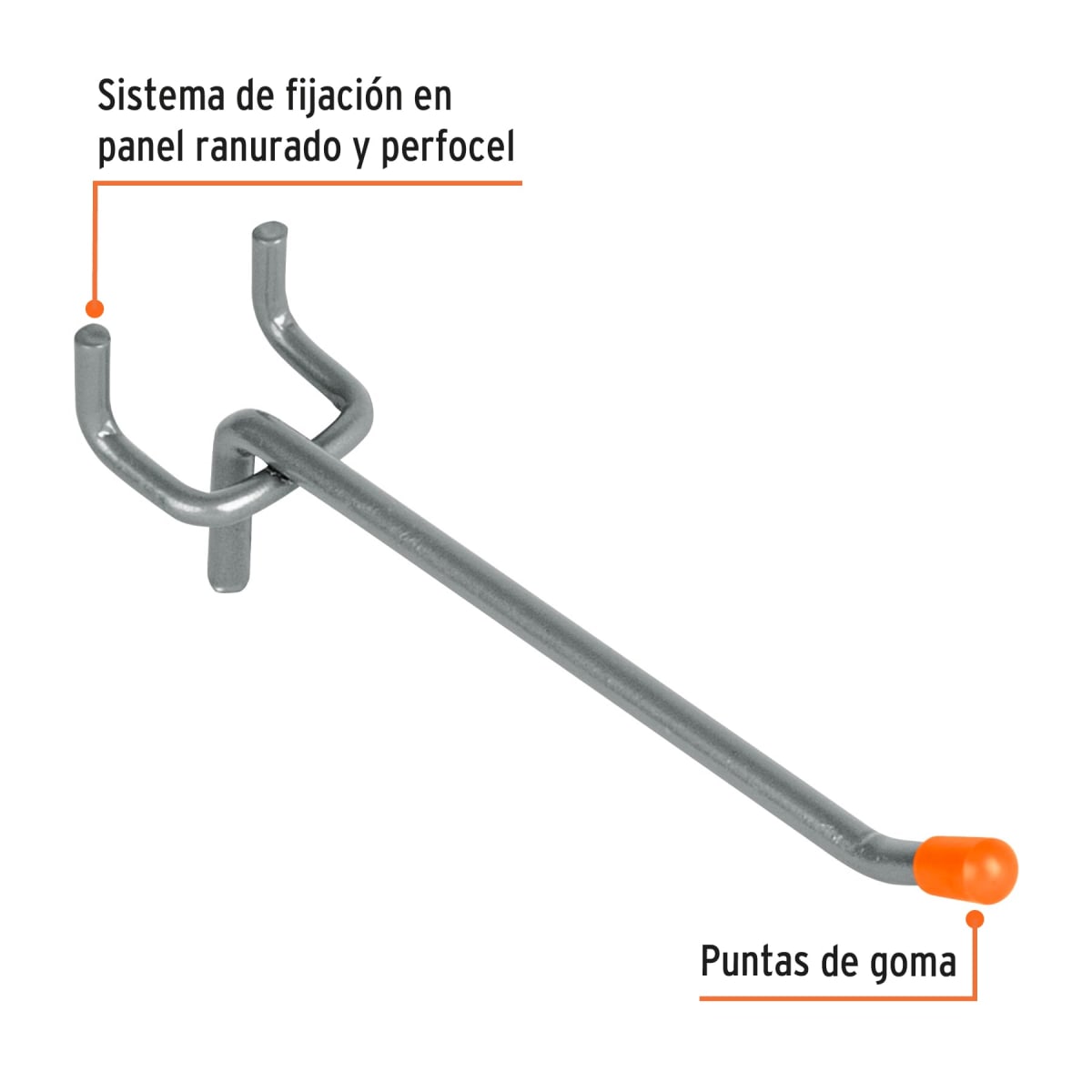 Gancho recto de 4'' para perfocel y panel ranurado Truper2