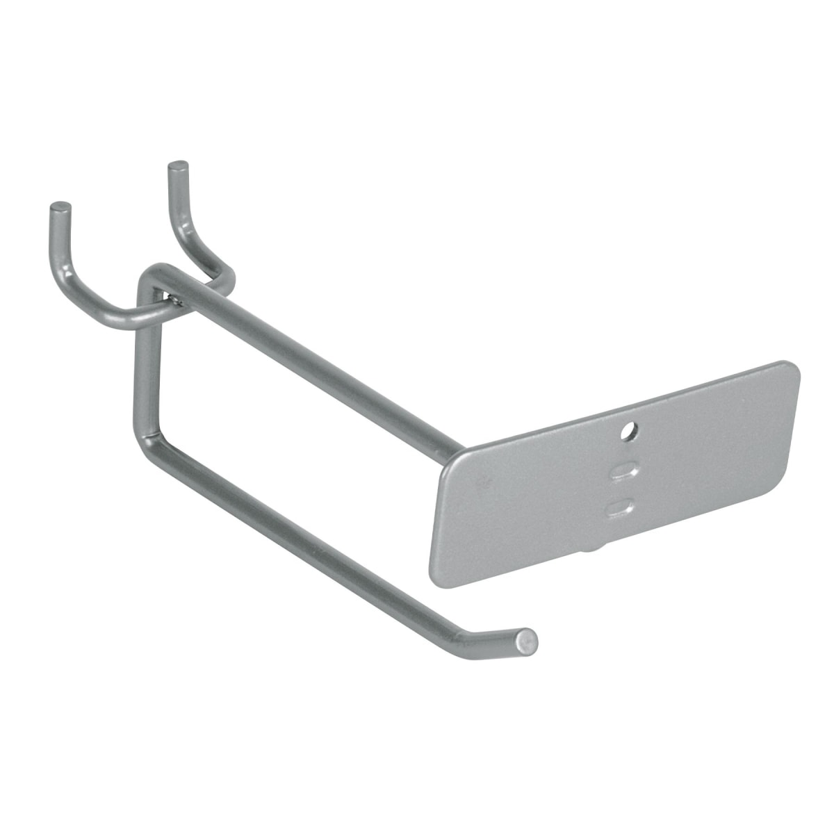 Gancho recto 4´´ con portaetiqueta para perfocel y ranurado Truper1