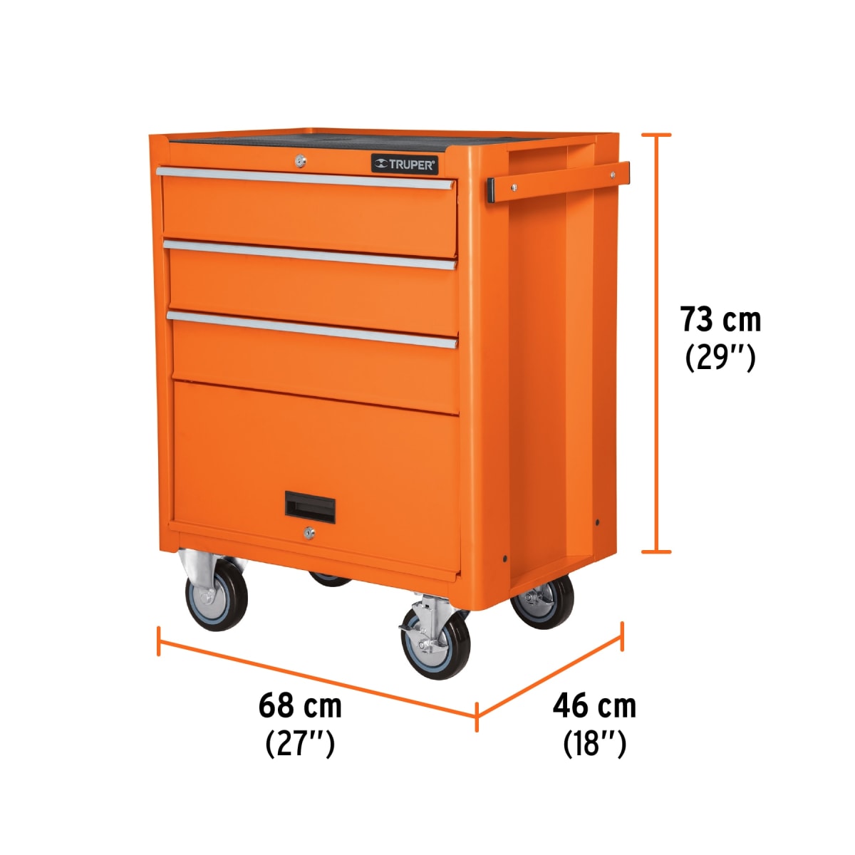 Gabinete metalico movil con 4 cajones capacidad 90 Kg Truper2