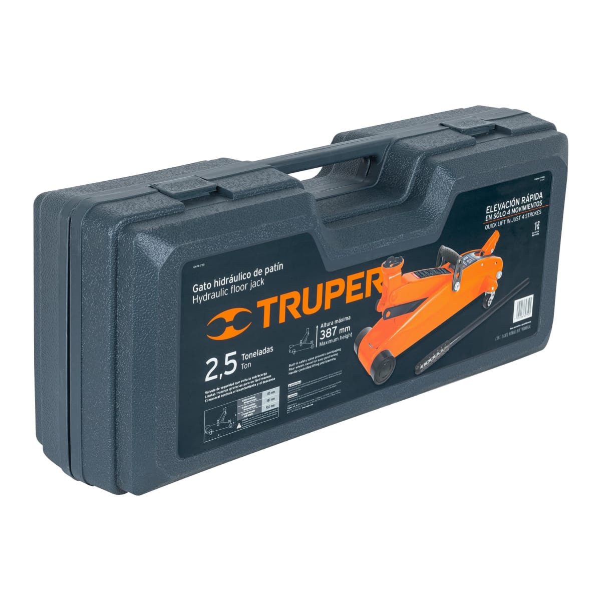 Gata tipo lagarto 2.5 toneladas de elevación rápida con maletín5