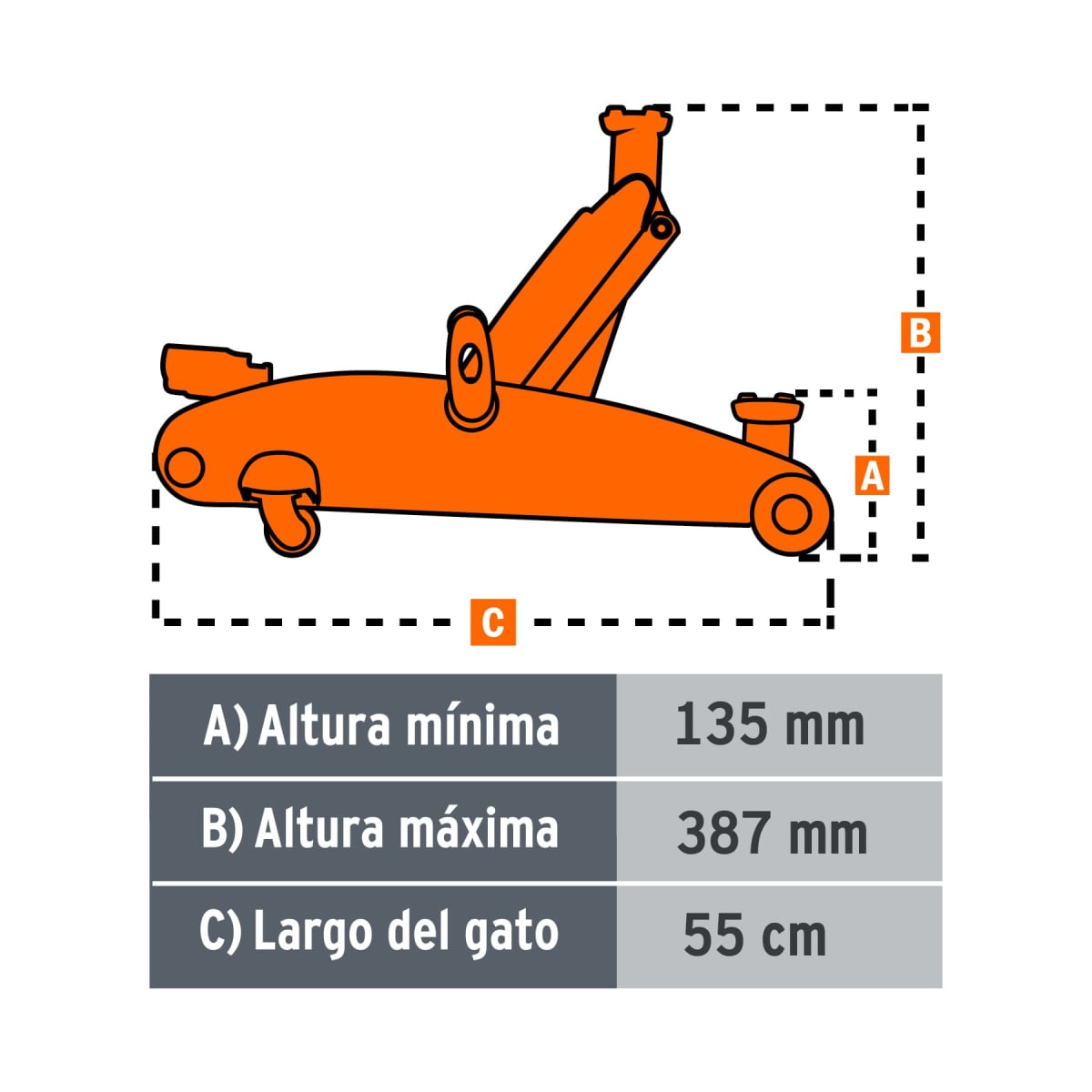Gata tipo lagarto 2.5 toneladas de elevación rápida con maletín2