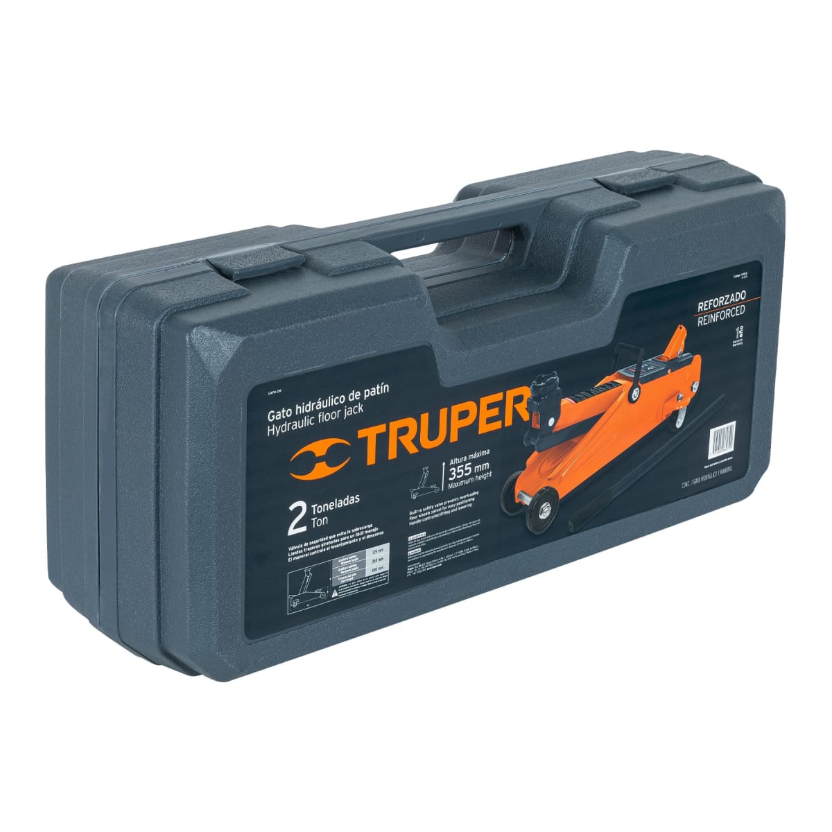 Gata tipo lagarto 2 toneladas de 50 movimientos con maletín Truper6