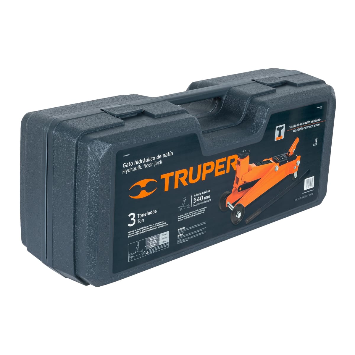 Gata tipo lagarto 3 toneladas de 57 movimientos con maletín Truper1