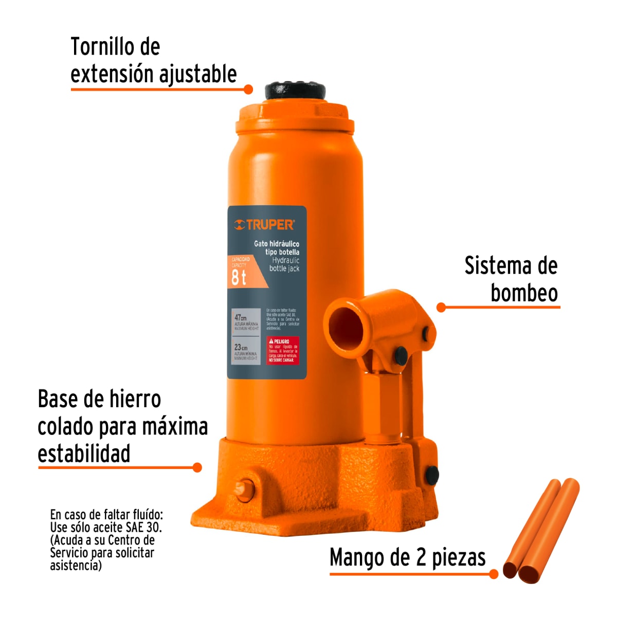 Gata botella de 8 toneladas Truper2