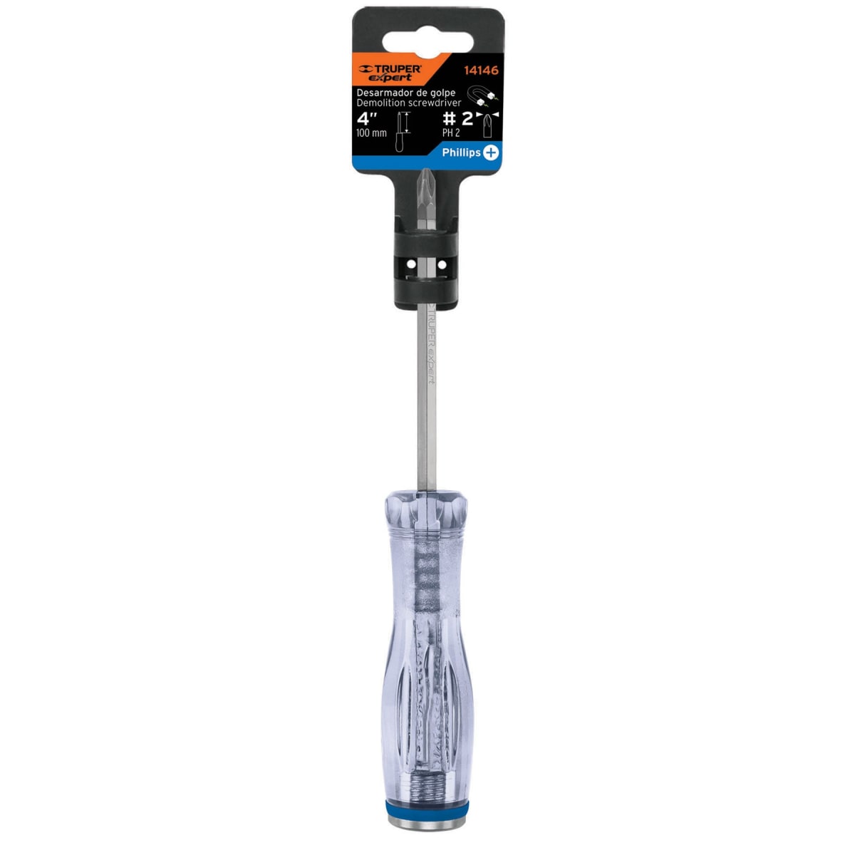 Desarmador de cruz de golpe 1/4´´ x 4´´, Truper Expert4