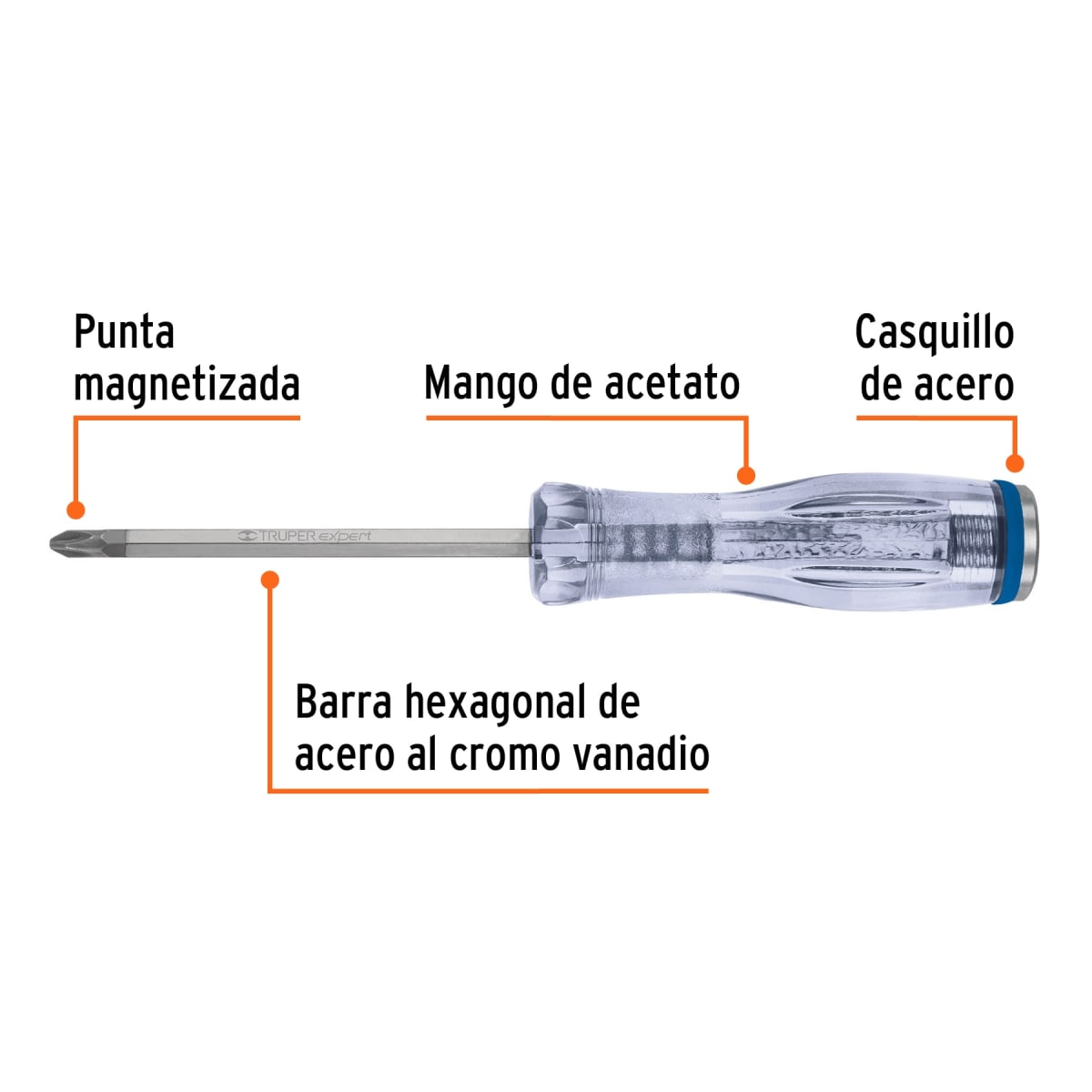 Desarmador de cruz de golpe 1/4´´ x 4´´, Truper Expert2