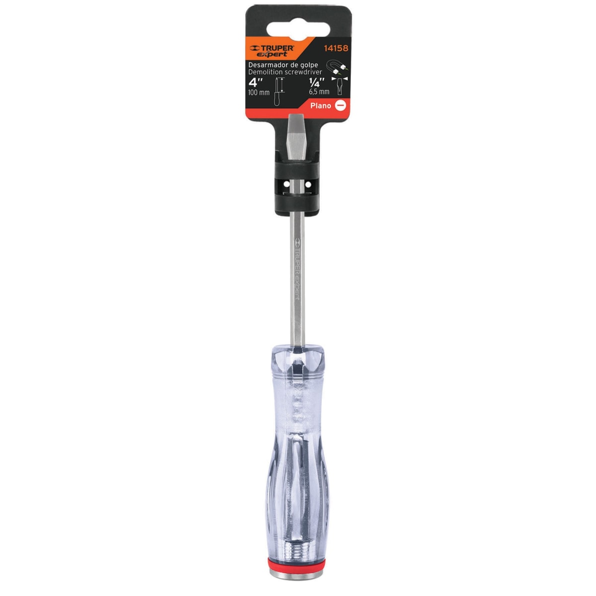 Desarmador plano de golpe 1/4´´ x 4´´, Truper Expert4