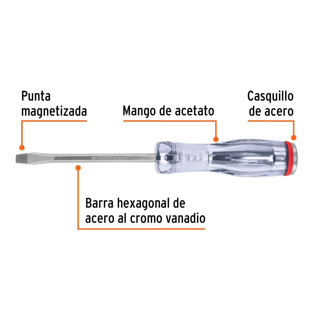 Desarmador plano de golpe 1/4´´ x 4´´, Truper Expert2