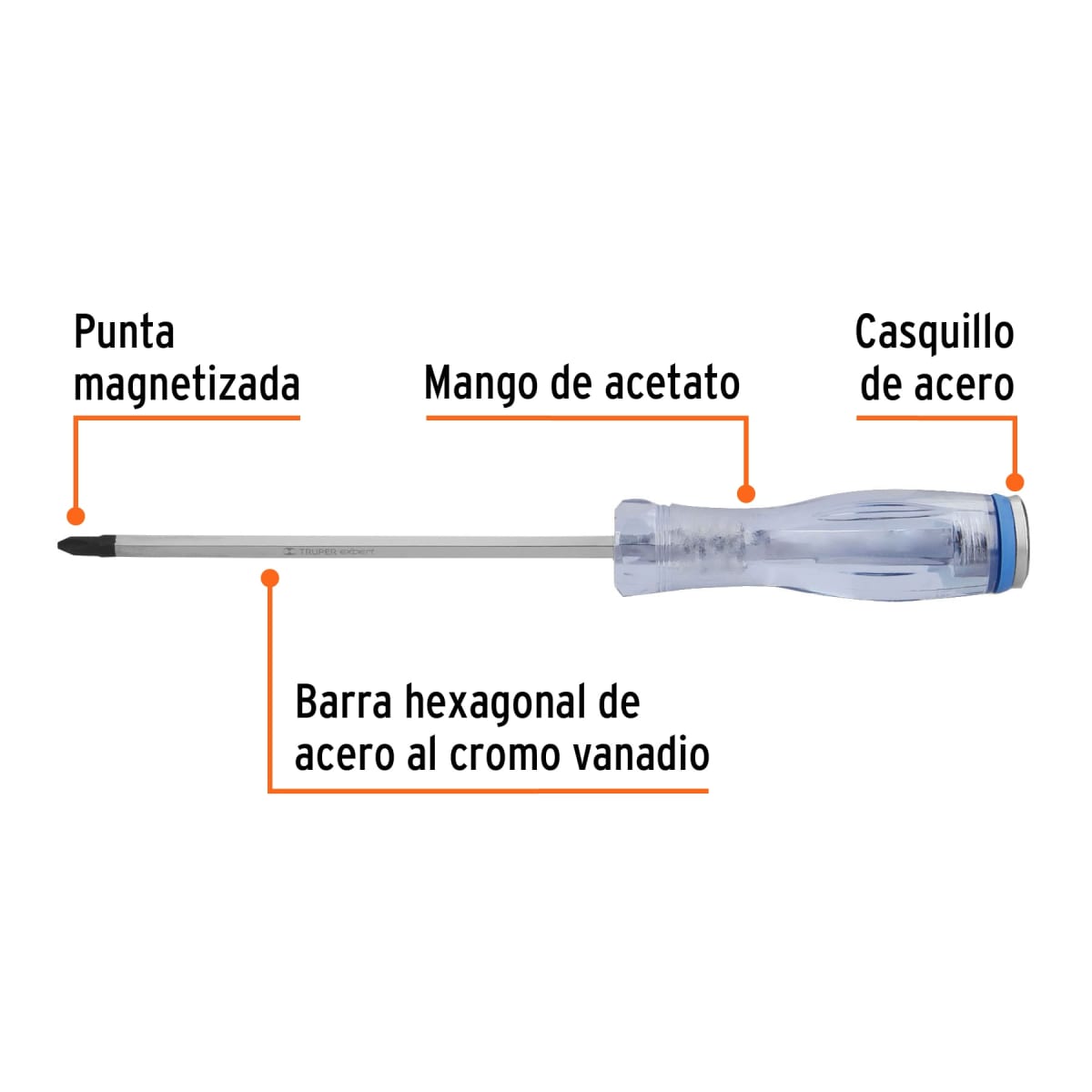 Desarmador de cruz de golpe 1/4'' x 6'' expert Truper2