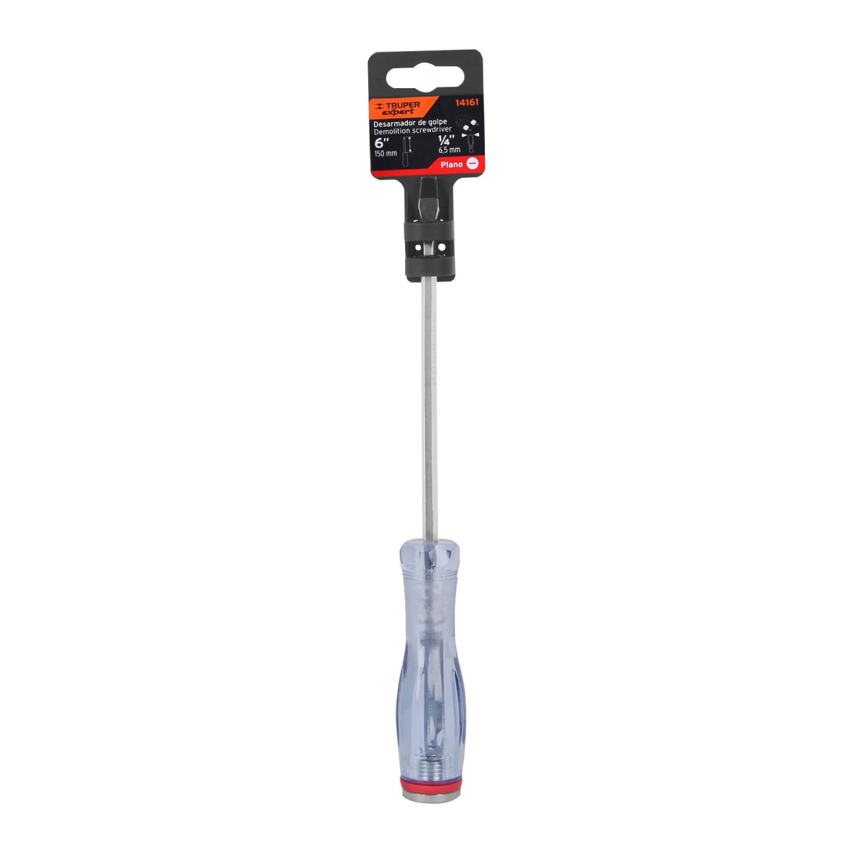 Desarmador plano de golpe 1/4'' x 6''. truper expert4