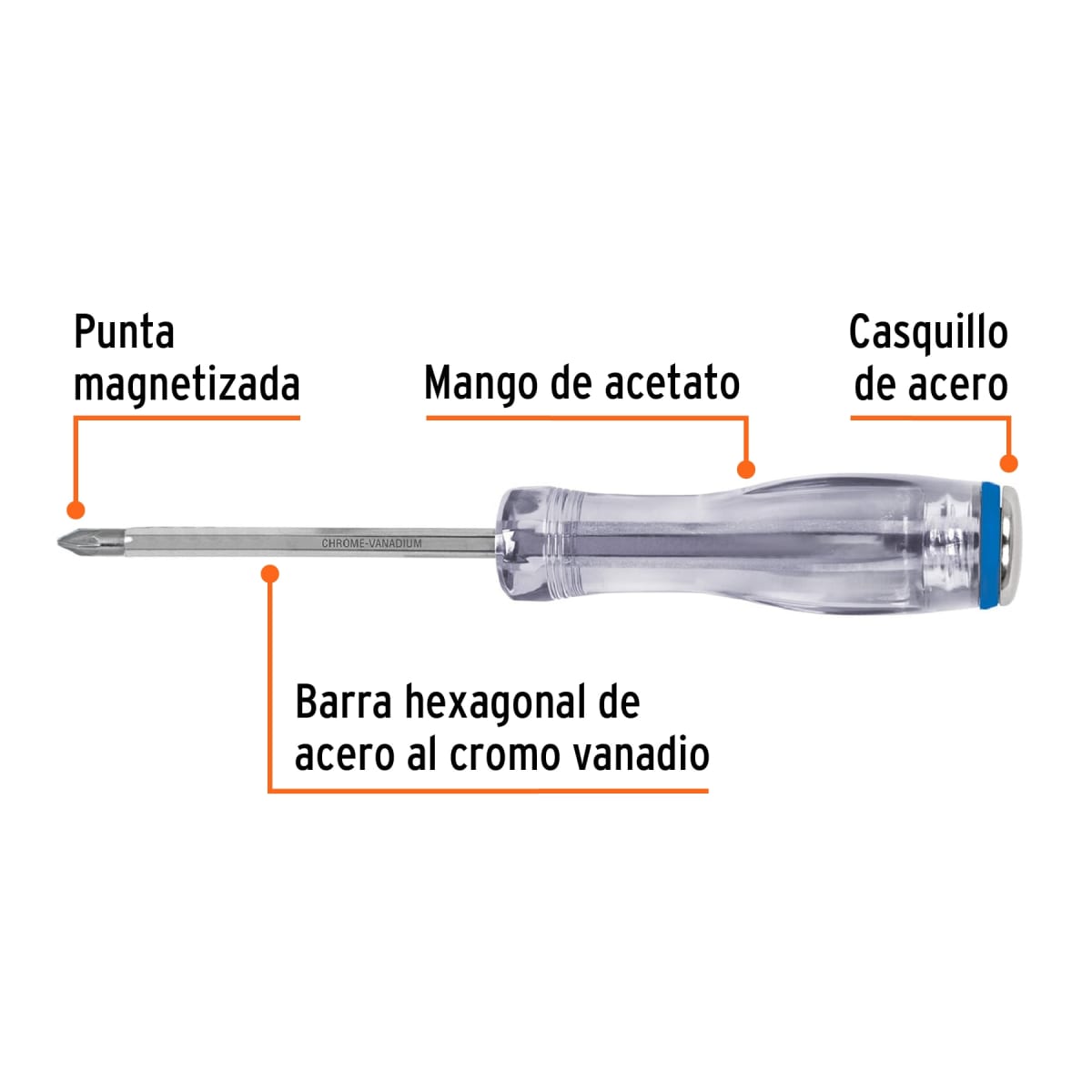 Desarmador de cruz de golpe 3/16´´ x 3´´, Truper Expert2