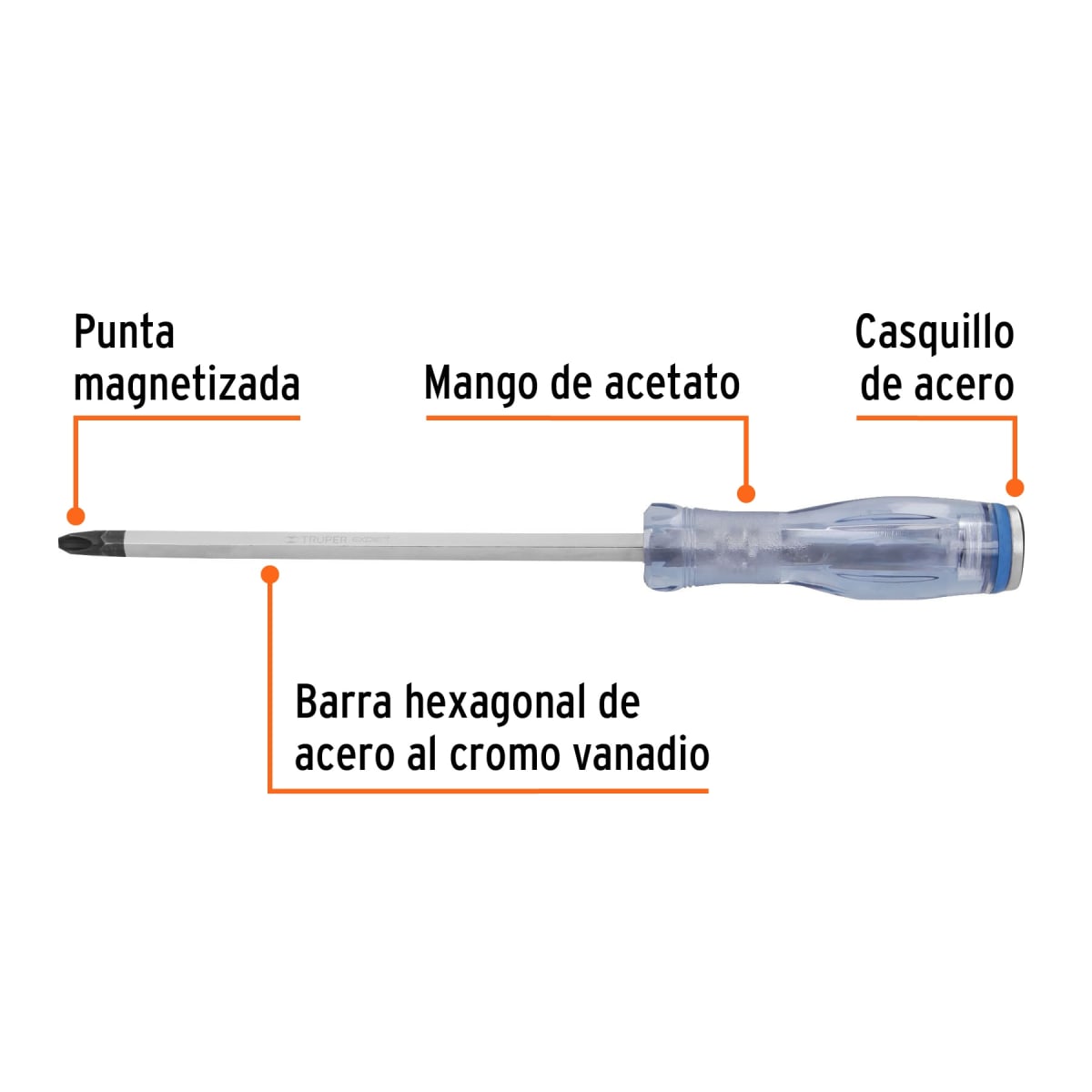 Desarmador de cruz de golpe 3/8'' x 10''. truper expert2