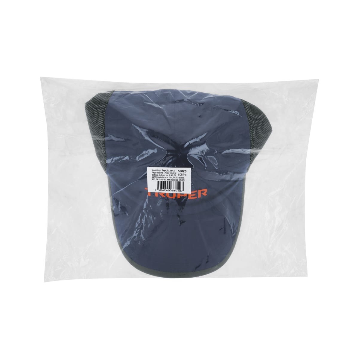 Gorra Truper color azul marino, 100% poliéster respirable2