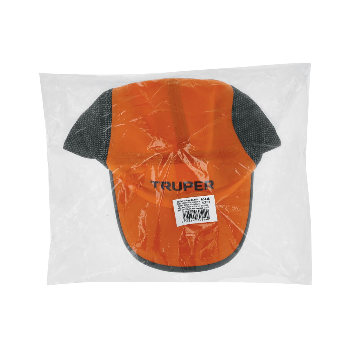 Gorra Truper color naranja, 100% poliéster respirable2