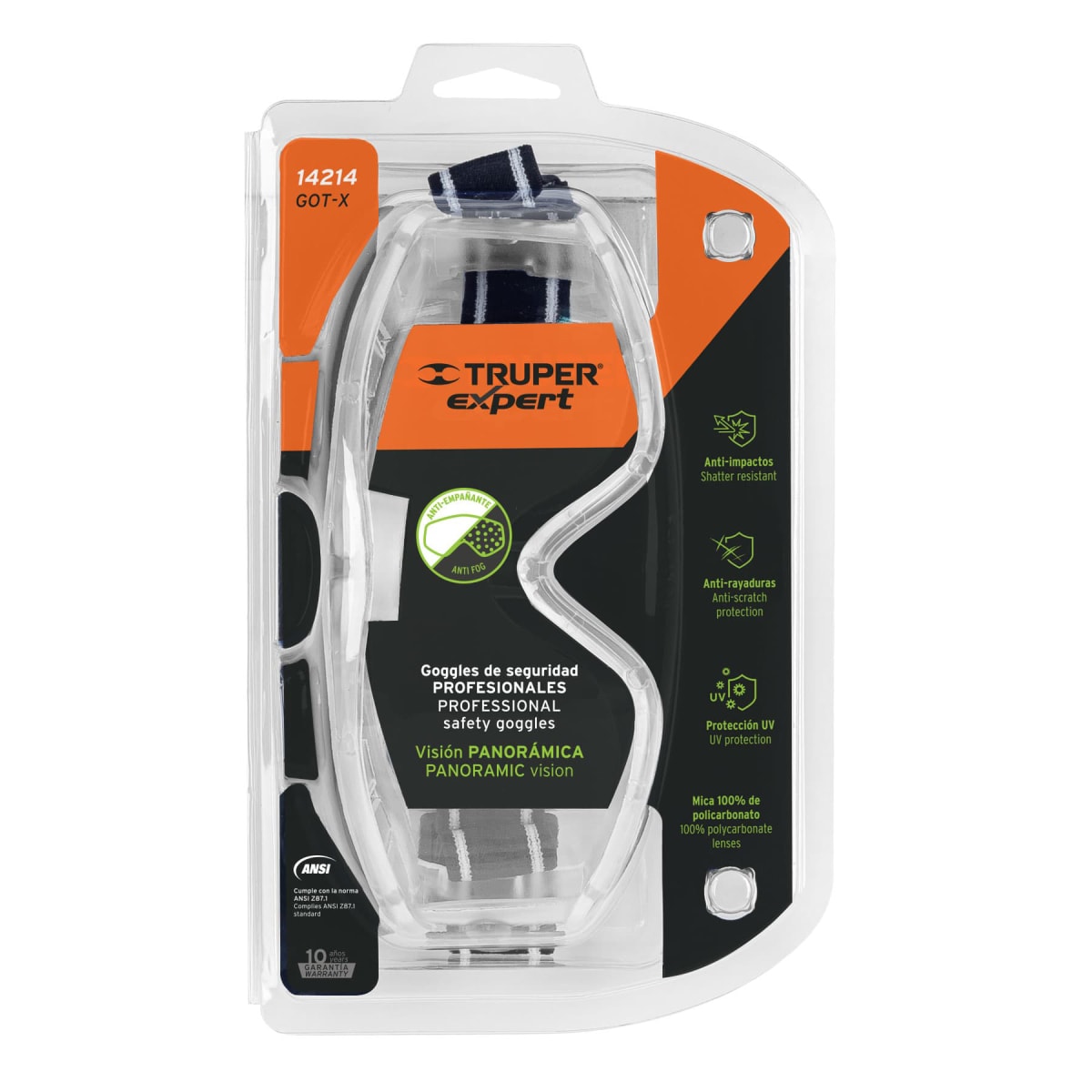 Goggles de seguridad profesionales, antiempaño, Expert Truper3