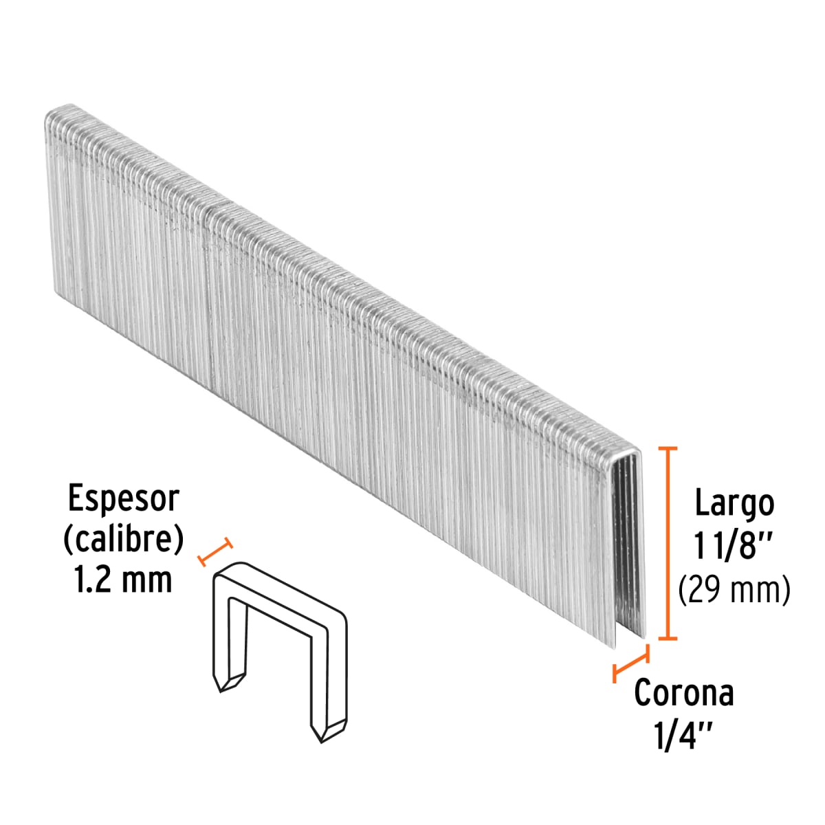 Caja con 5000 grapas corona 1/4´´ calibre 18, 28mm p/ENNE-120 Truper2