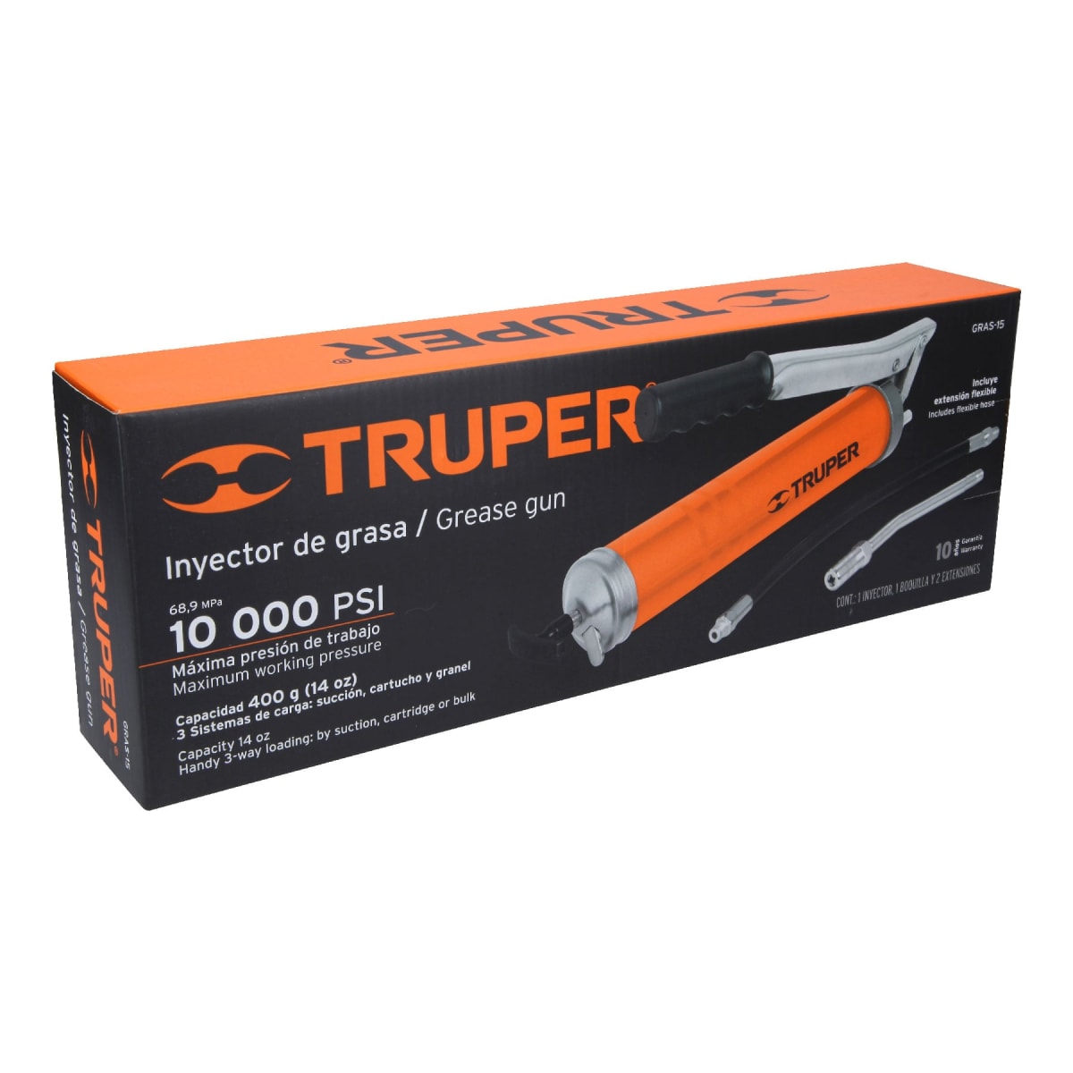 Engrasadora 14 Oz 10000 PSI con grip antiderrapante Truper1
