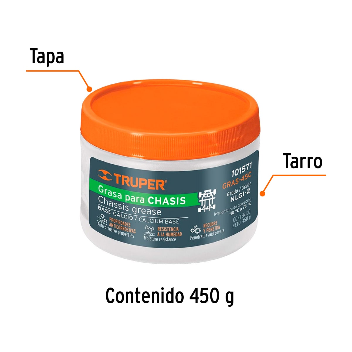 Grasa Lubricante de Calcio de 450 Gr Truper2