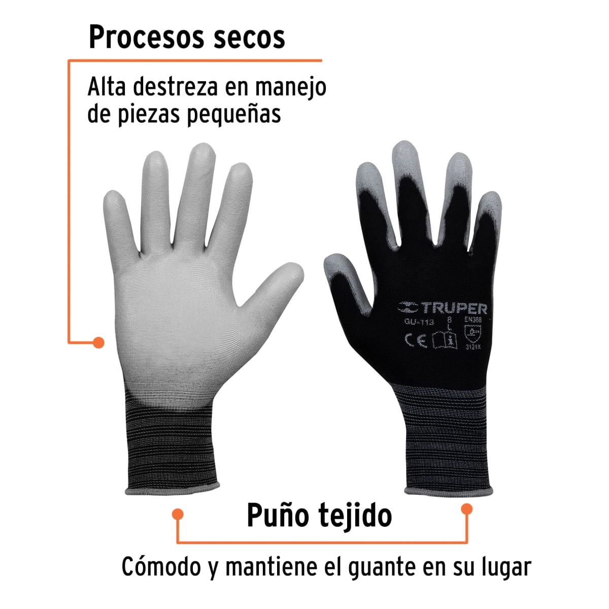 Guantes de nylon recubiertos de poliuretano Talla G Truper2