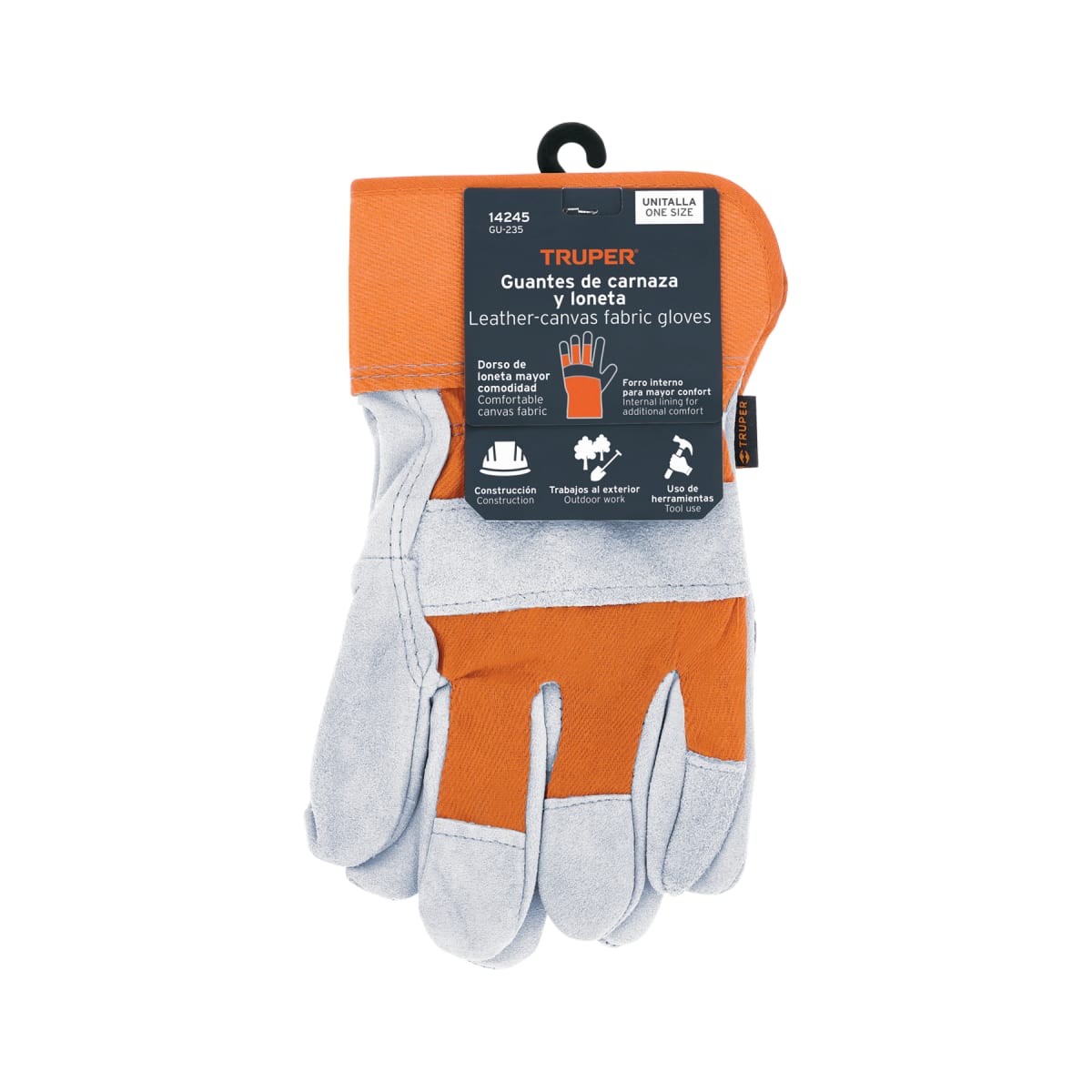Guantes de carnaza y loneta, unitalla, Truper3