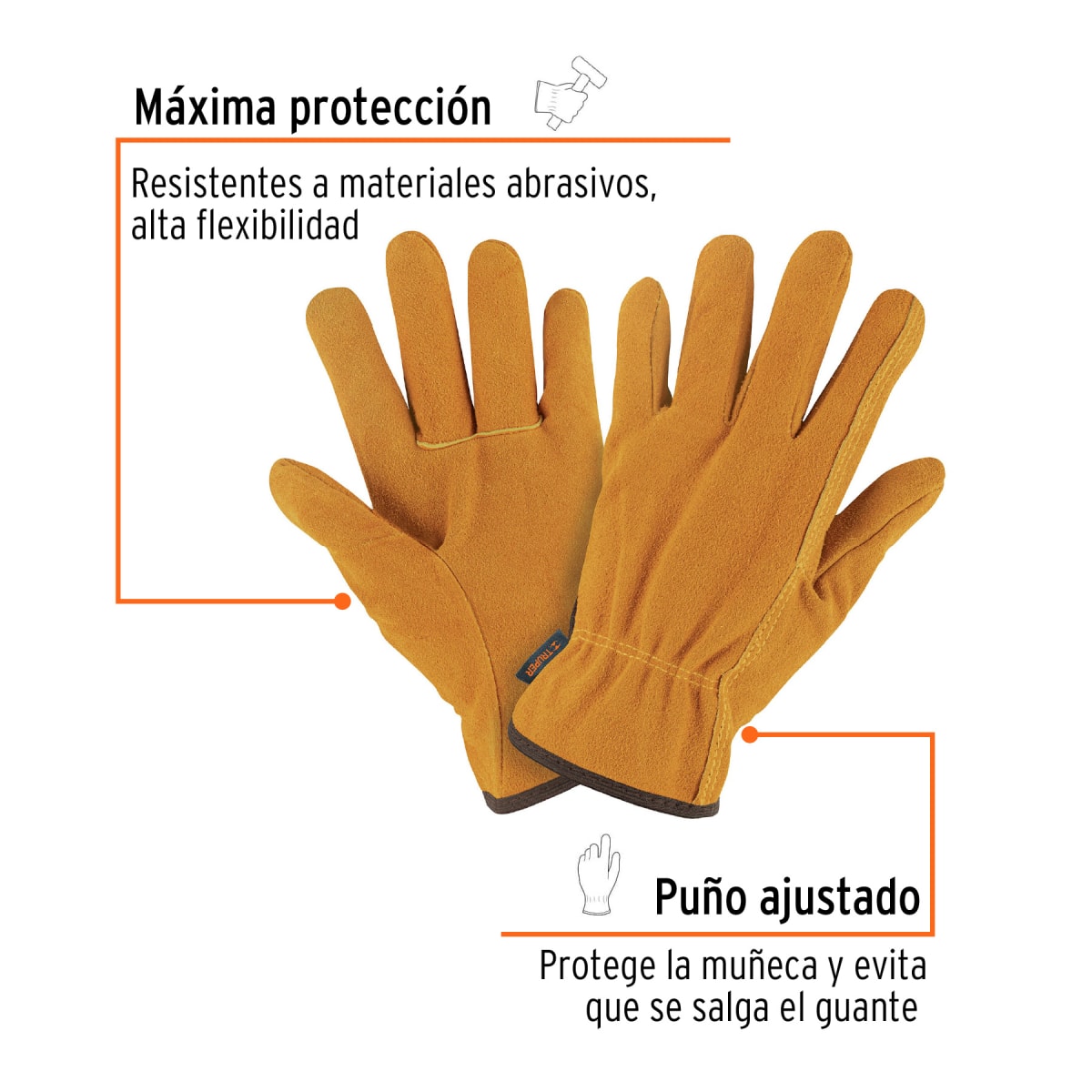 Guantes de carnaza, usos generales, chicos, Truper2