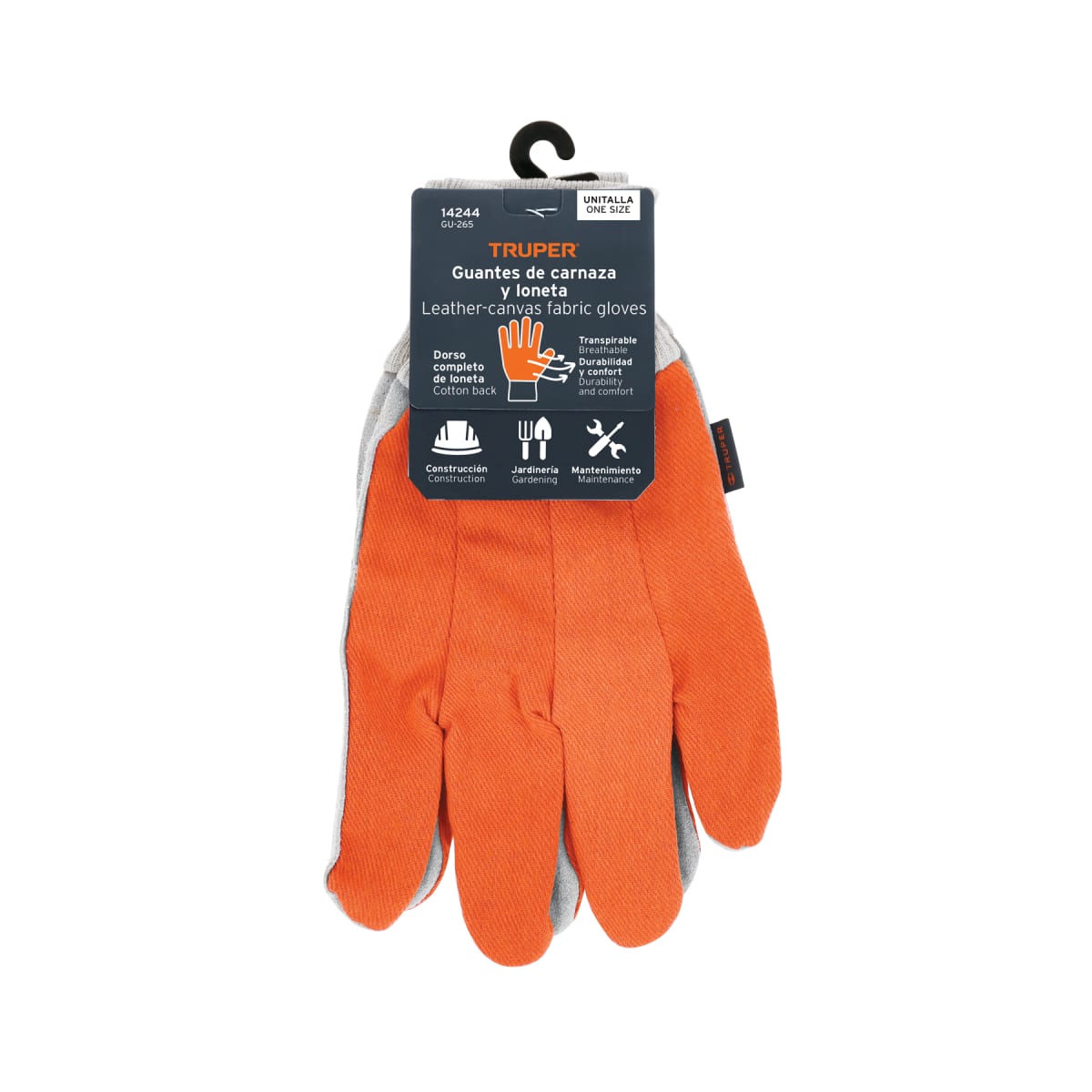 Guantes carnaza y loneta, uso ligero, Truper3