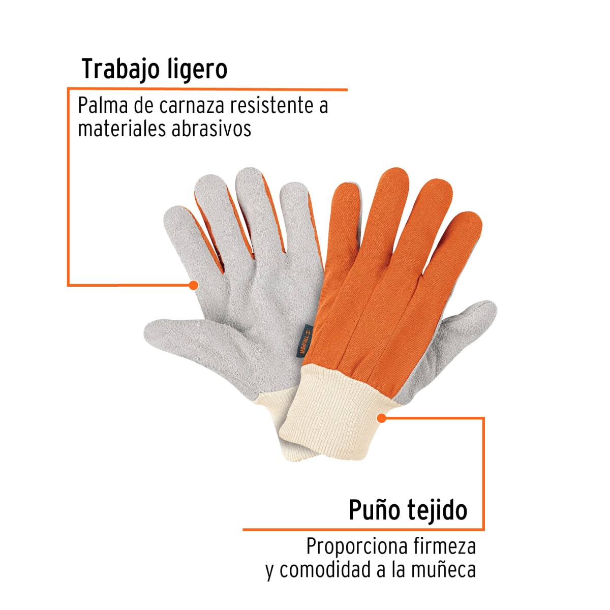 Guantes carnaza y loneta, uso ligero, Truper2