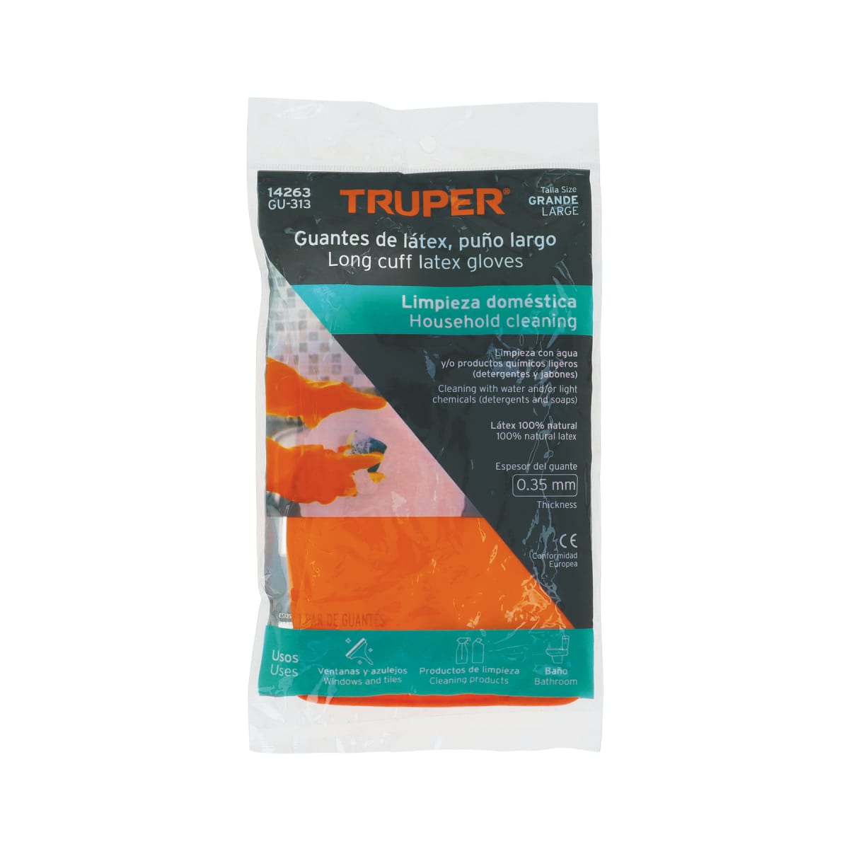 Guantes de látex para limpieza. grandes. truper3