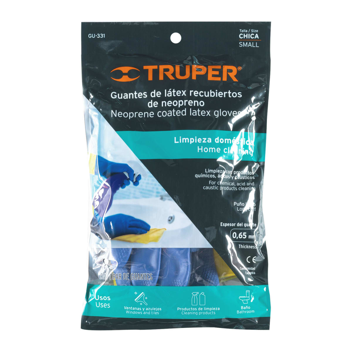 Guantes de látex reforzados para limpieza, chicos, Truper3