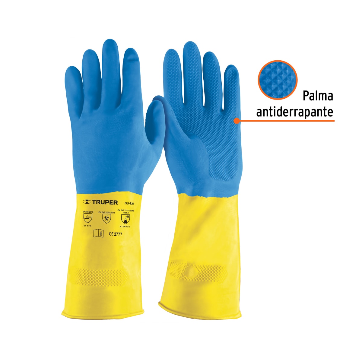 Guantes de látex reforzados para limpieza, chicos, Truper2